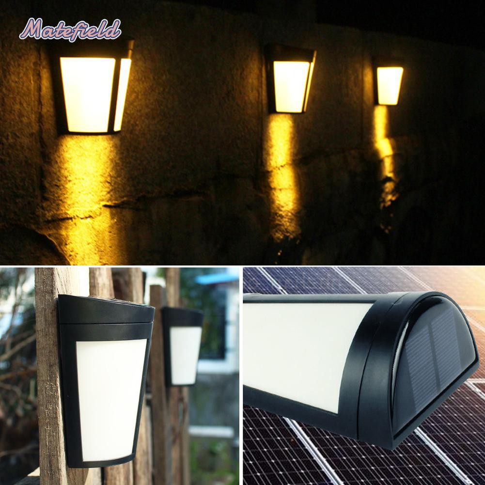 6 LED Solar Power Light Sensor Wall Light Garden Fence Lamp Warm White