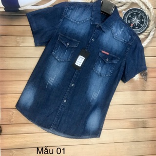 SALE Sơ mi bò cộc tay/ jean cộc tay nam 2022