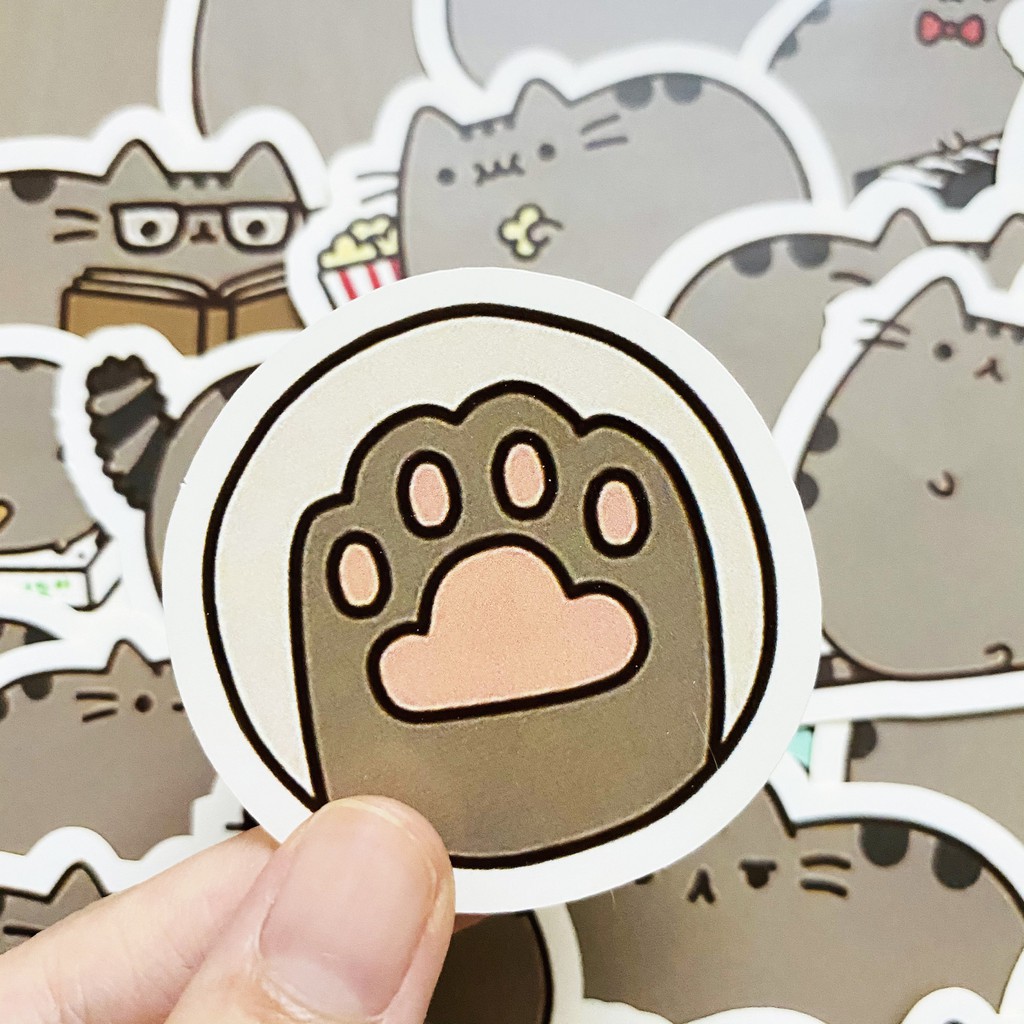 Sticker Pusheen dán trang trí laptop, máy tính bỏ túi, vali, điện thoại, đàn ghita, hộp bút, trang trí sổ,