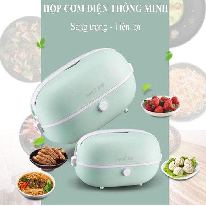 Hộp Cơm Cắm Điện 1 Tầng Khay Inox Nhỏ Gọn - Hộp Cơm Hâm Nóng Và Giữ Nhiệt, Ủ Cơm Tự Động, Dùng Cho Văn Phòng JDX13