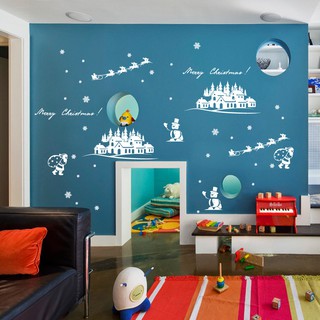 Decal  ngôi nhà tuyết noel