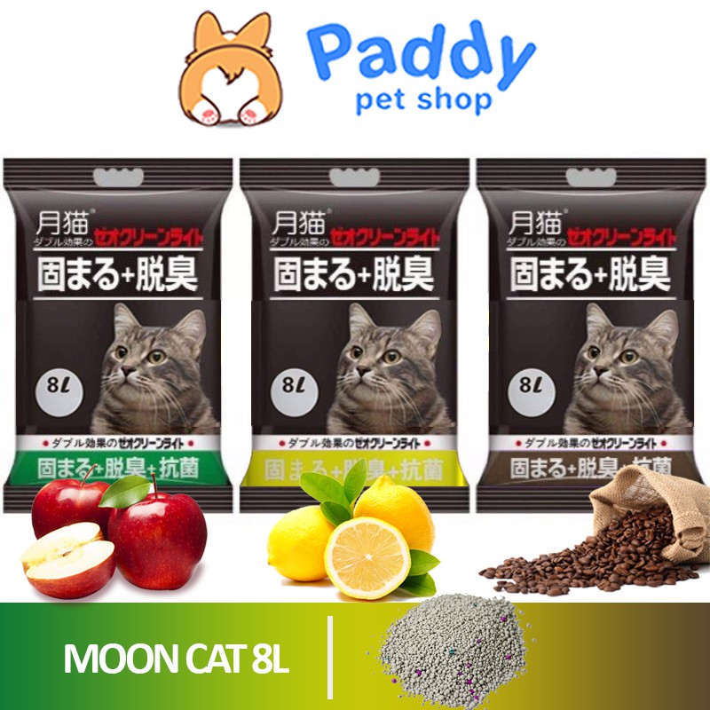 Cát Nhật Đen Moon Cat Vón Cục Khử Mùi Cực Tốt Tiết Kiệm Cho Mèo (8L)