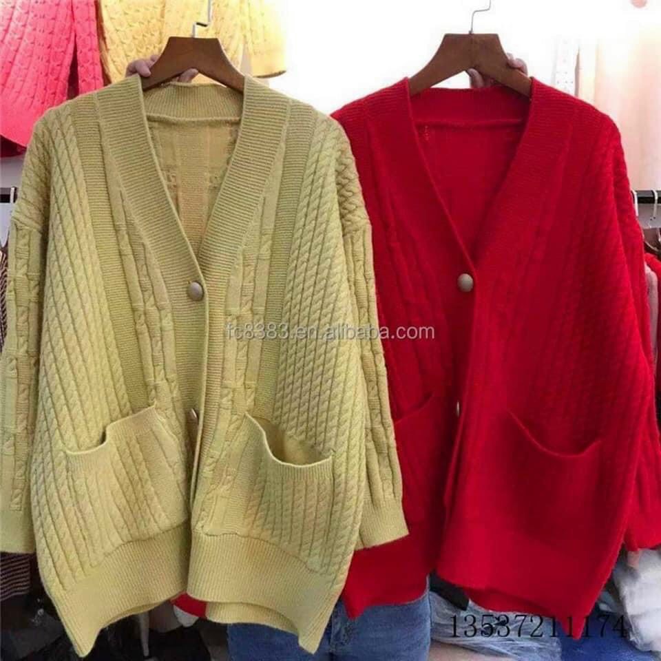 Áo len nữ cadigan Quảng Châu  dáng dài dày đẹp giao mẫu ngẫu nhiên