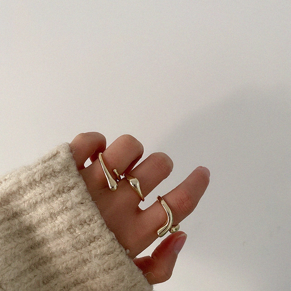 Nhẫn Kim Loại Thiết Kế Mới Thanh Lịch Cho Nữ