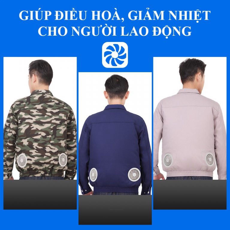 Áo Quạt Gió công nghệ Nhật Bản, Pin 10000MAH Chạy 10-13H, chống nóng và chống tia tử ngoại. Bảo hành 12T