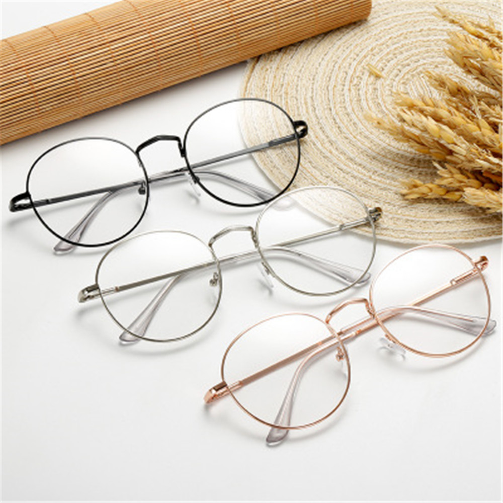 ❤LANSEL❤ New Fashion Eyeglasses Round Reading Glasses Myopia Glasses Flexible Portable Ultra Light Resin Women Men Metal -1.00~-4.0 Diopter Vision Care/Multicolor