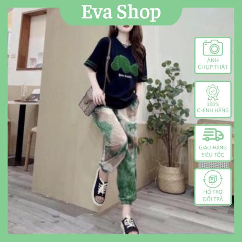 Set Đồ Nữ Dài Thể Thao, Đồ Bộ Thể Thao Nữ Big Size Form Rộng Phối Họa Tiết Chất Thun Cotton Đủ Size 45-70kg.