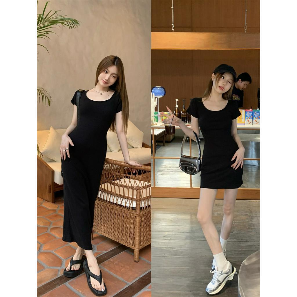 Đầm Dệt Kim Nữ Tay Ngắn Bó Hông