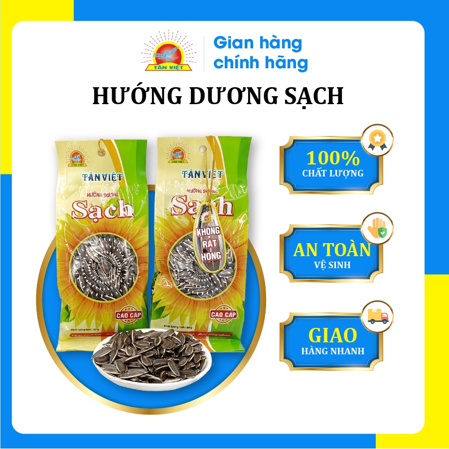 Hướng Dương Sạch Tân Việt Không Rát Họng Trọng Lượng 80g