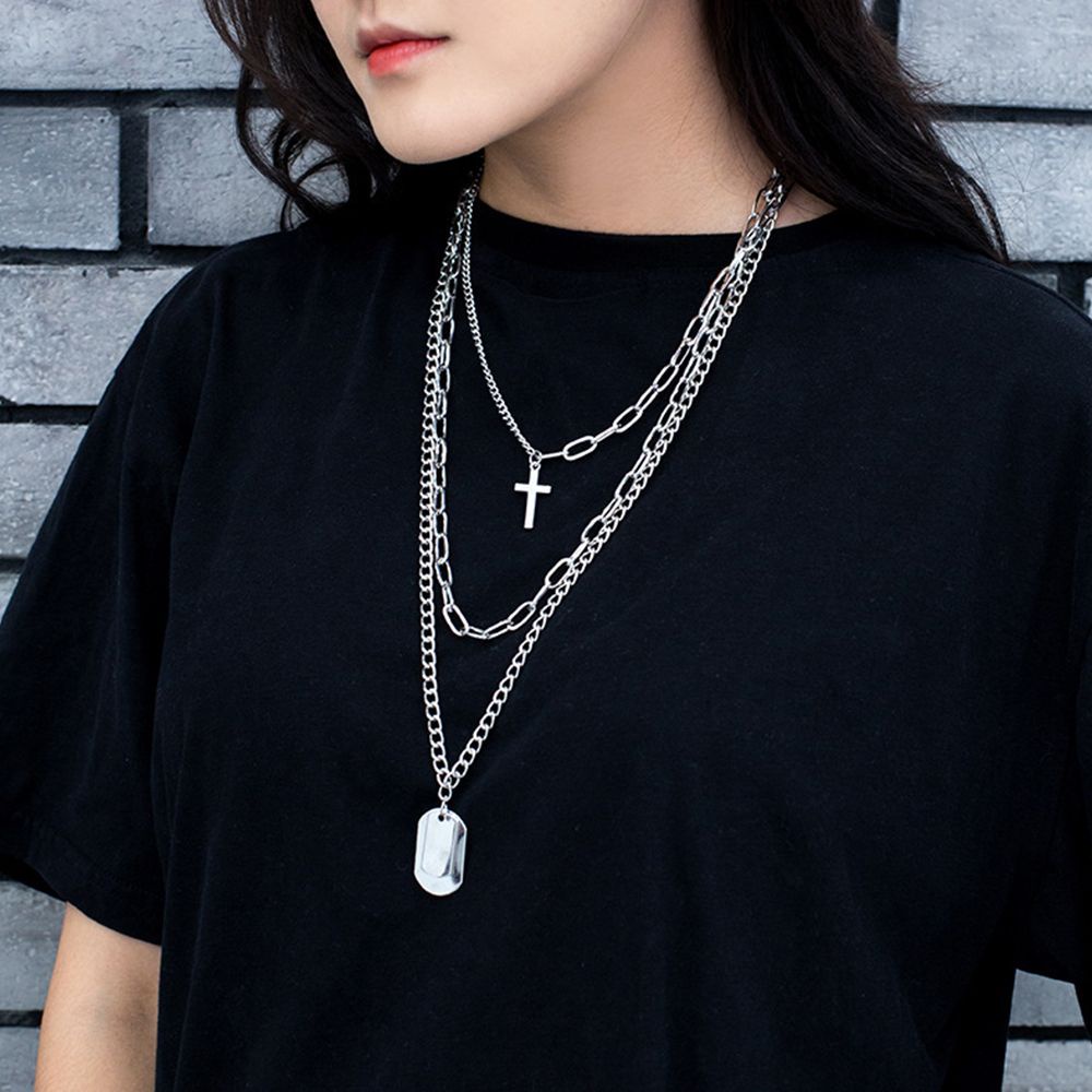 Bộ 3 vòng cổ choker bằng hợp kim phong cách Hàn Quốc cá tính cho nữ