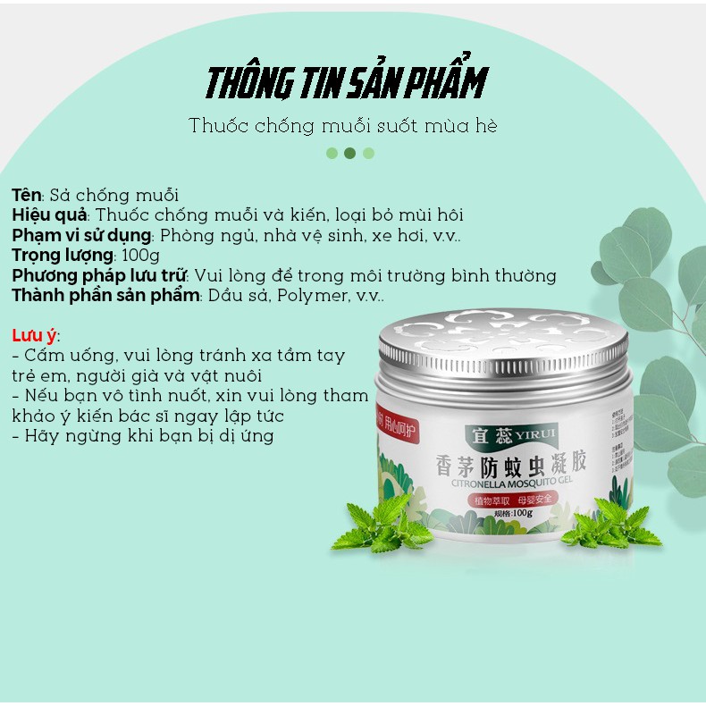Gel Đuổi Muỗi Côn Trùng Thơm Phòng Cho Bé Và Gia Đình Cao Cấp 100g DOKEY99