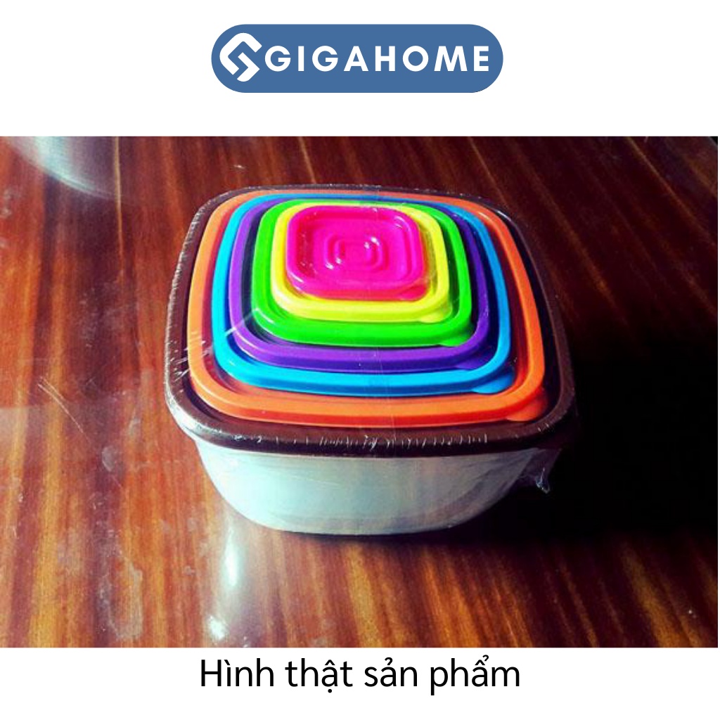 Bộ 6 Hộp Nhựa Đựng Thực Phẩm Hình Chữ Nhật GIGAHOME Bảo Quản Tủ Lạnh 7899
