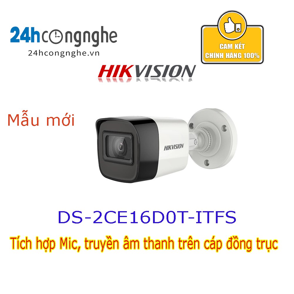 Mẫu Mới Camera TVI 2Mpx Tích Hợp Mic Trên Cam, Chính Hãng Bảo Hành 24 Tháng