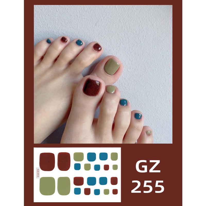 Set 14 nhãn dán sticker trang trí móng chân với nhiều hoạ tiết tùy chọn GZ242-GZ281 JOJO dán móng dễ thương phong cách