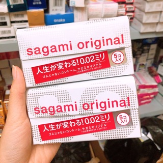 Bao cao su Sagami Original 0.02 - Hộp 5 cái.