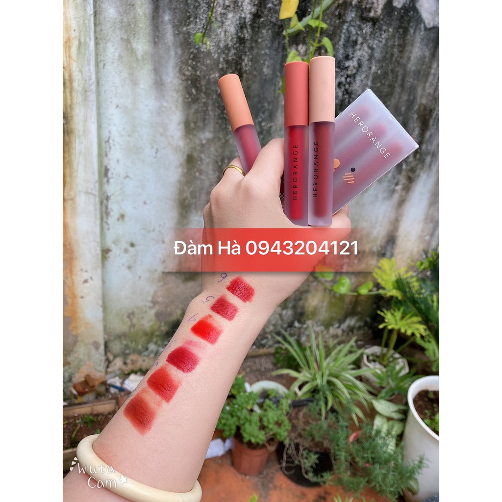 Set 3 cây Son môi HERORANGE Fluffy Lip Glaze Siêu Xinh Chất Mềm Và Mịn Môi