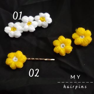 Kẹp tóc hoa len