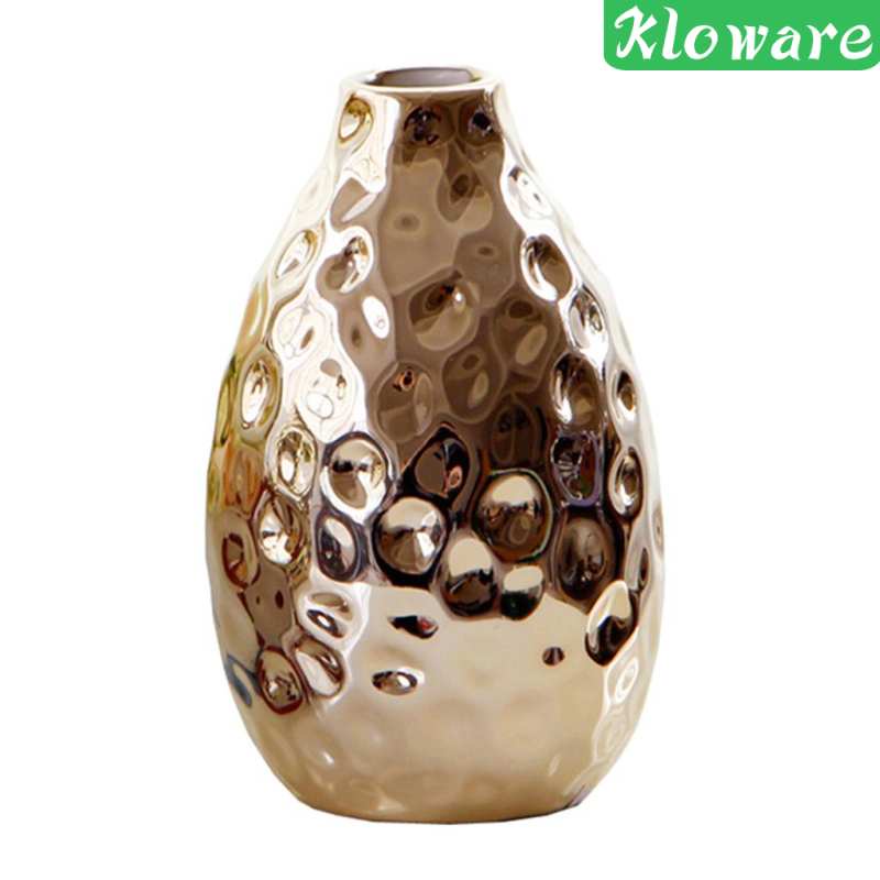 Bình Hoa Bằng Gốm Sứ Màu Vàng Đồng Sang Trọng Dùng Trang Trí Bàn Phong Cách 1