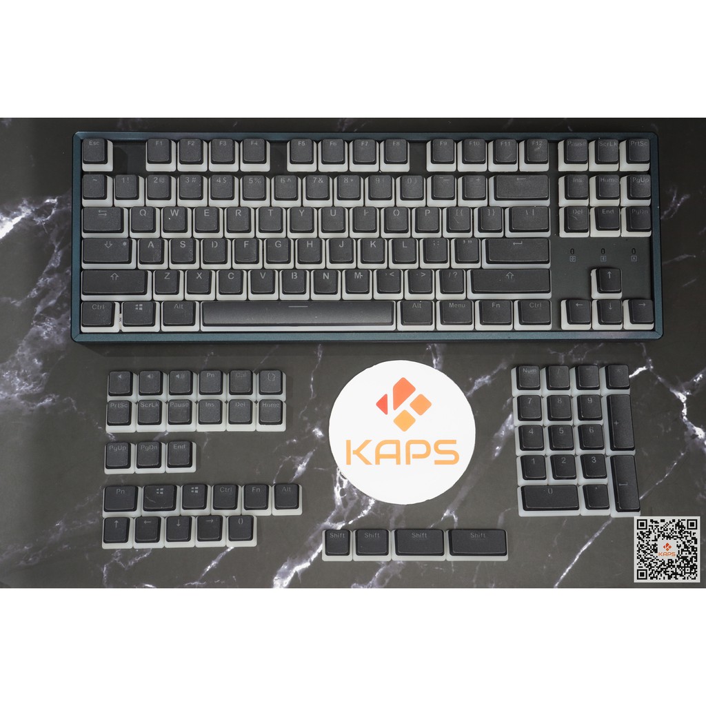 Keycap pudding PBT xuyên led - 134 nút - profile OEM - keycap PBT - Double shot -  cho bàn phím cơ layout 68 84 TKL 104