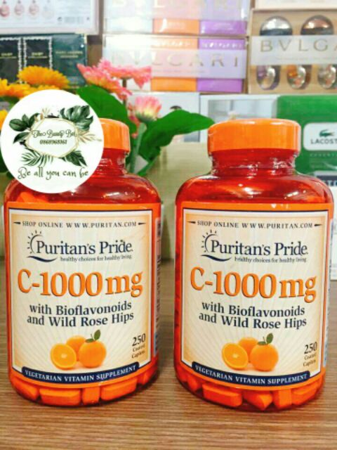 Viên uống bổ sung Vitamin C Puritan's Pride Vitamin C 1000mg with Bioflavonoids & Rose Hip nhập khẩu từ Mỹ