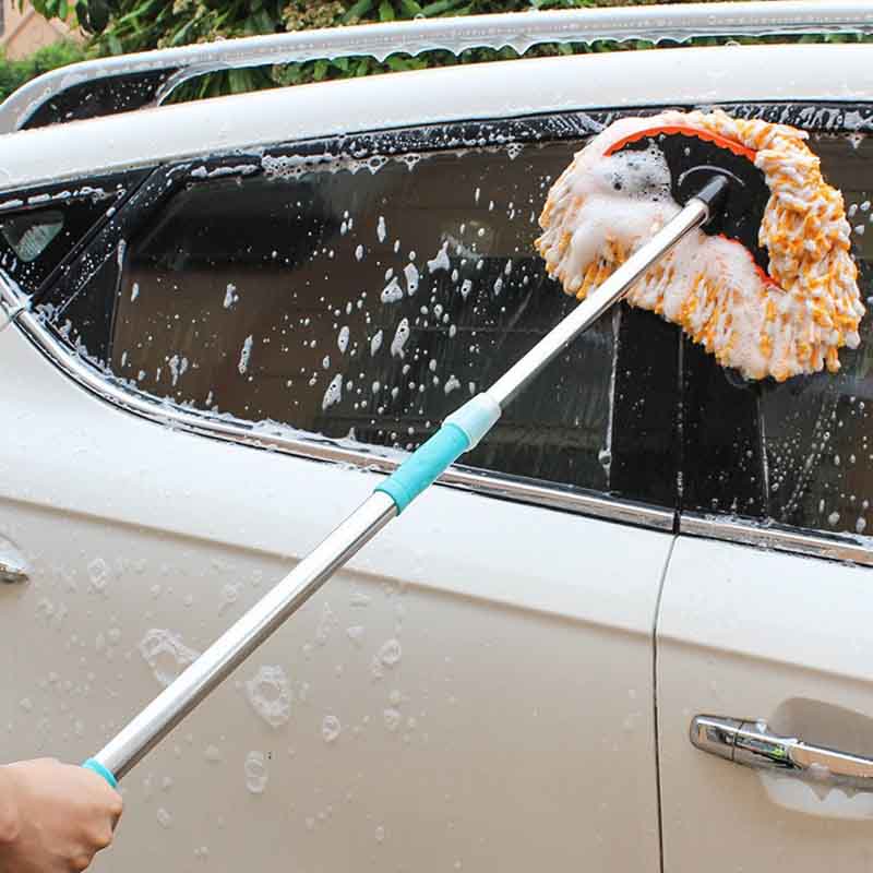 Cây Lau Rửa Xe Ô Tô Cán Dài Lông Mềm, Có Thể Kéo Dài – CHỔI DÀI VERSION 5 LÔNG CAM