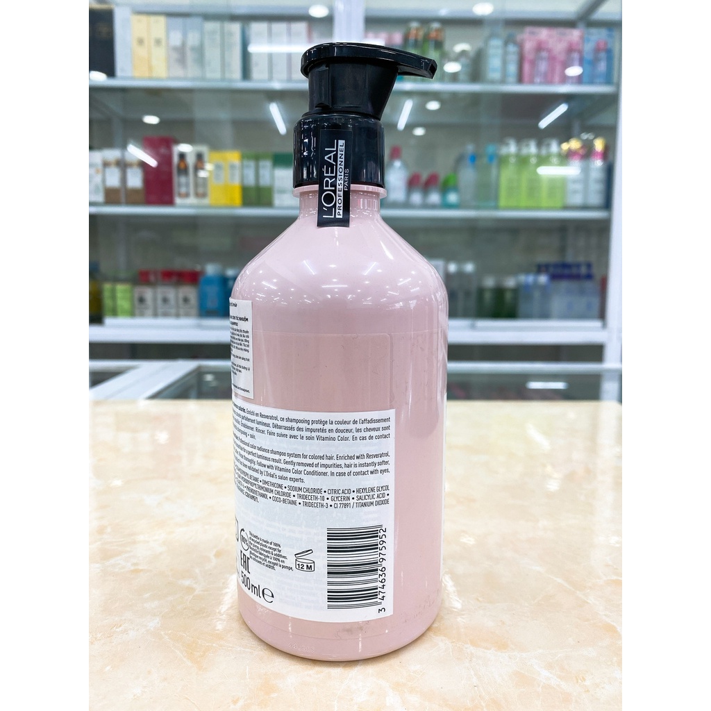 Dầu Gội Chăm Sóc Tóc Nhuộm L’oreal Vitamino Color AOX Pro Salon 500ml Mẫu Mới