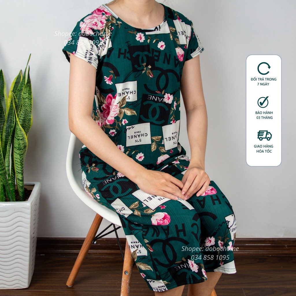 Bộ Thun Thái Trung Niên Đồ Bộ Vải Tole Trung Niên Đồ Bộ Quần Ống Suông Trung Niên Set Bộ Trung Niên