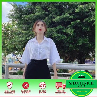ÁO SƠMI TRẮNG NỮ VINTAGE 🍓GIAO NGAY🍓ÁO TAY LỠ VẢI ĐŨI MỀM, MỊM SIÊU NHẸ SIÊU MÁT