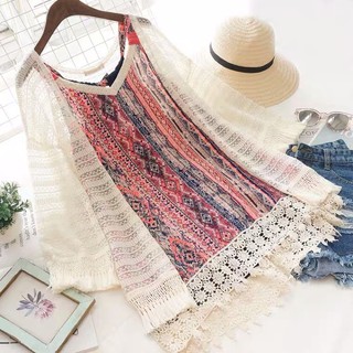 (sẵn) Áo thổ cẩm bohemian