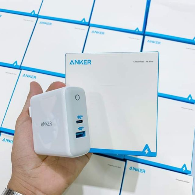 Cốc sạc Anker PowerPort Atom III 60W ( 1 Cổng USB- C iQ3 45W và 1 Cổng USB-A iQ2 15W )