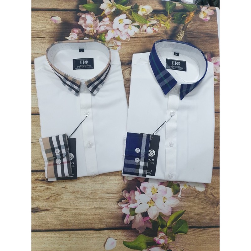 Áo Sơ Mi Nam Trắng Dài Tay Phối Màu, Sơ Nam Mi Họa Tiết Gấp Hộp Vải Lụa Cao Cấp VNXK [Hàng Xịn] | BigBuy360 - bigbuy360.vn