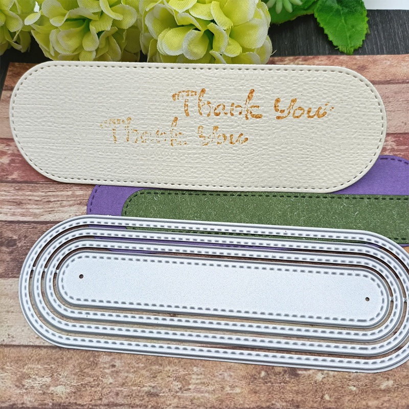 Khuôn Cắt Giấy Làm Từ Kim Loại Hình Tag Hành Lý Trang Trí Scrapbook