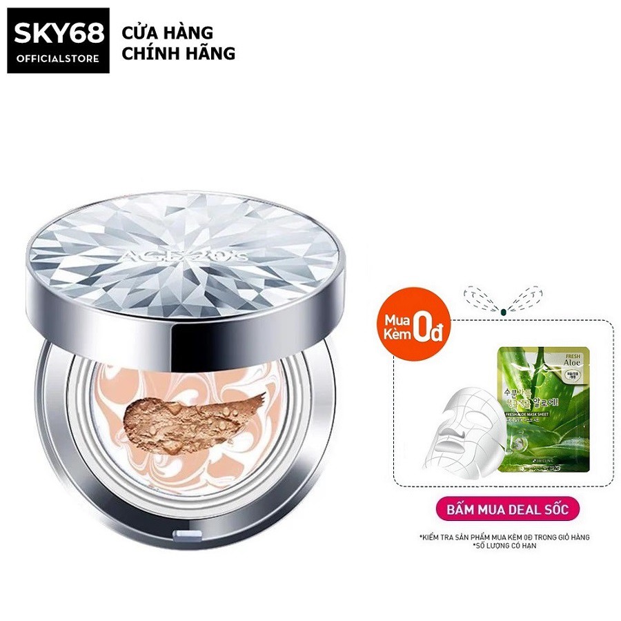 Phấn Nền Lạnh Kim Cương Lâu Trôi dành cho da dầu mụn AGE20’s Essence Cover Pact Original SPF 50+/PA+++ White Beige 12.5g