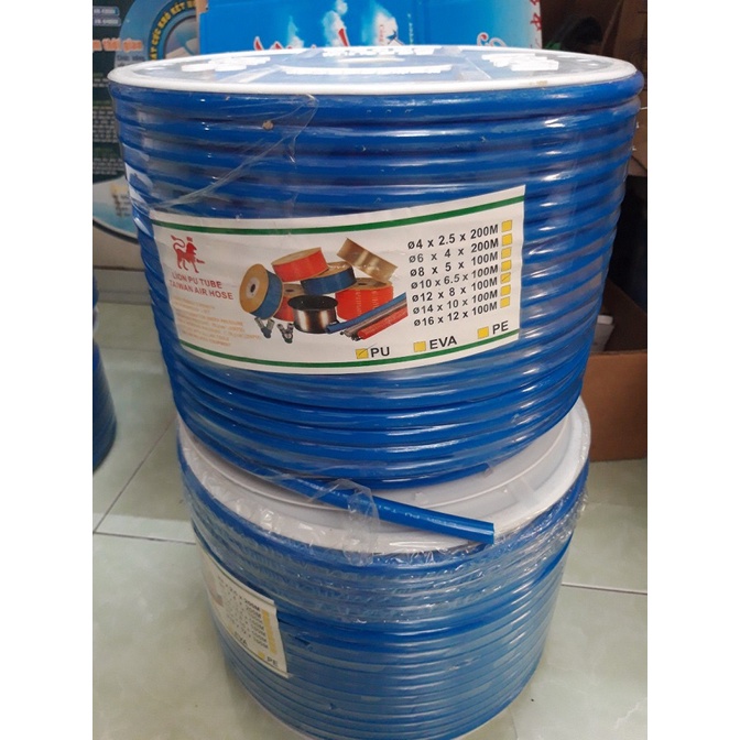 Dây hơi, dây PU khí nén Đài Loan 8ly, 10ly, 12ly bán theo mét