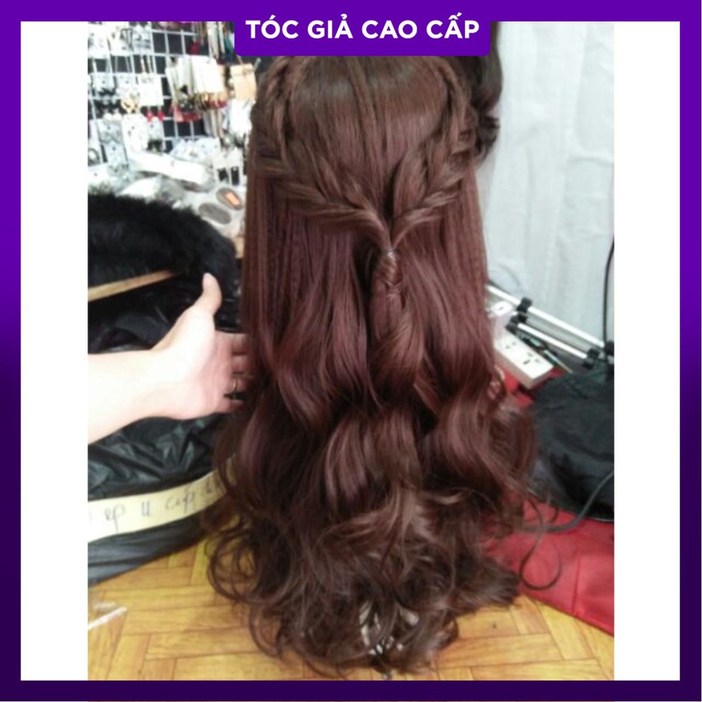 Tóc nguyên đầu thắt bím hình tự chụp