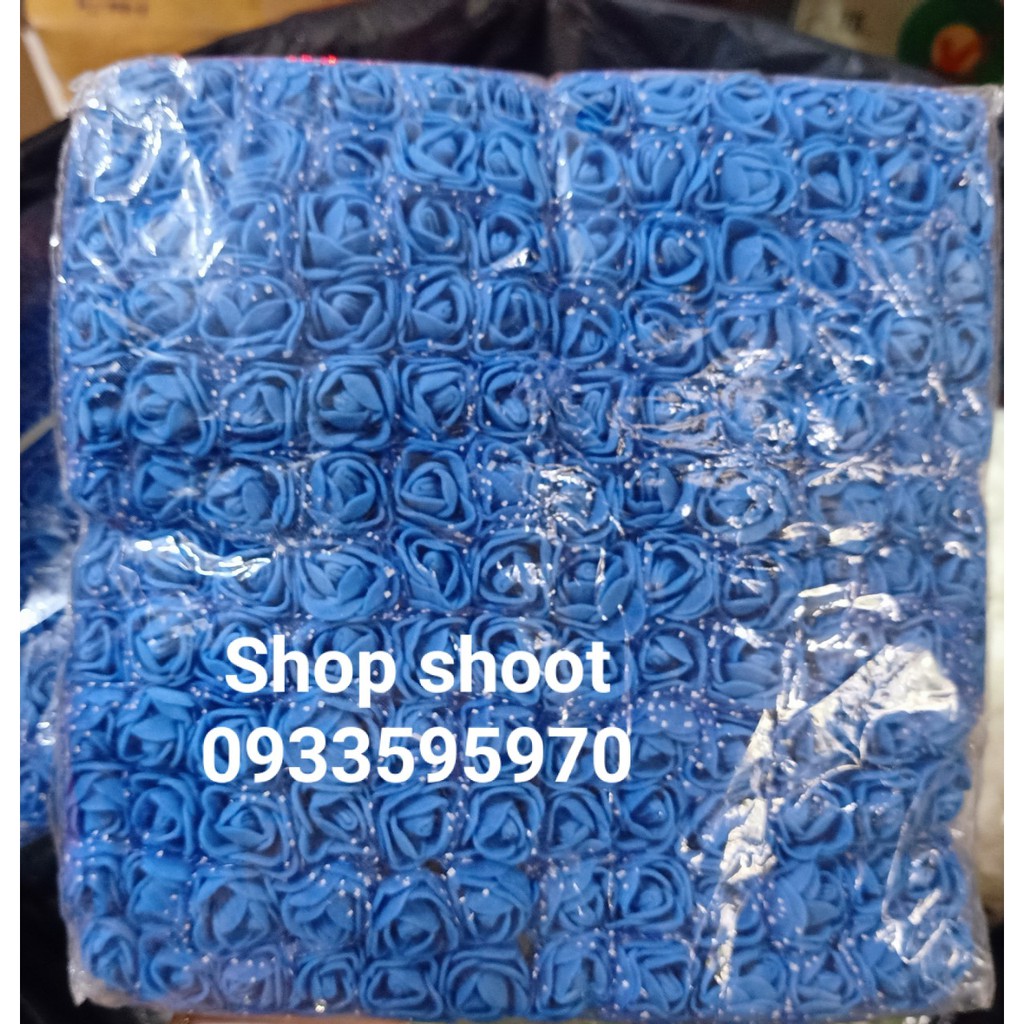 Hoa xốp 2,5cm dán gấu làm vòng đội đầu