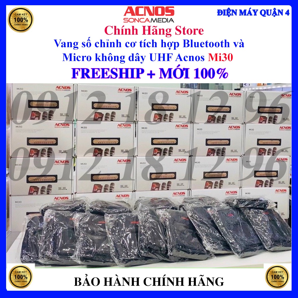 Vang số chỉnh cơ Acnos Mi30U / Acnos Mi30S / Acnos Mi30E / Acnos Mi30 - Kèm 2 micro UHF -  Túi balo mua kèm giá rẻ