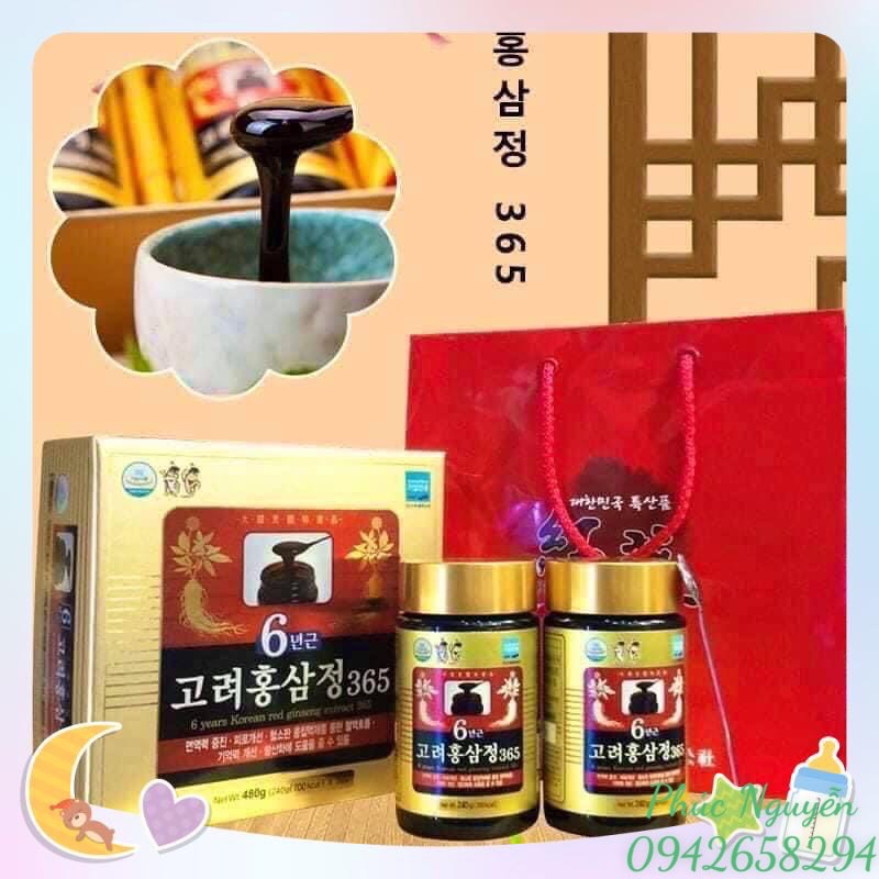 [Hàng Chính Hãng] Cao Hồng Sâm 365 Hàn Quốc, Hộp 4 lọ & 2 lọ x 240g