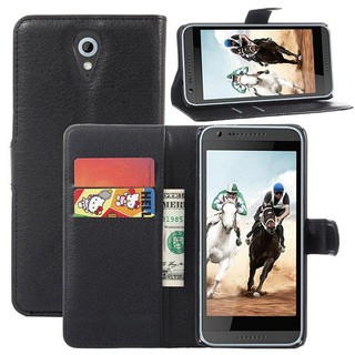 Bao da cho HTC Desire 620 dạng ví Litchi