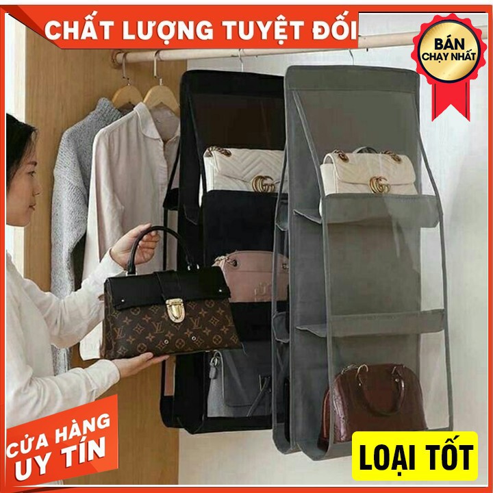 Giá treo, Túi treo giỏ xách 6 ngăn đa năng cao cấp chắn bụi tiện dụng