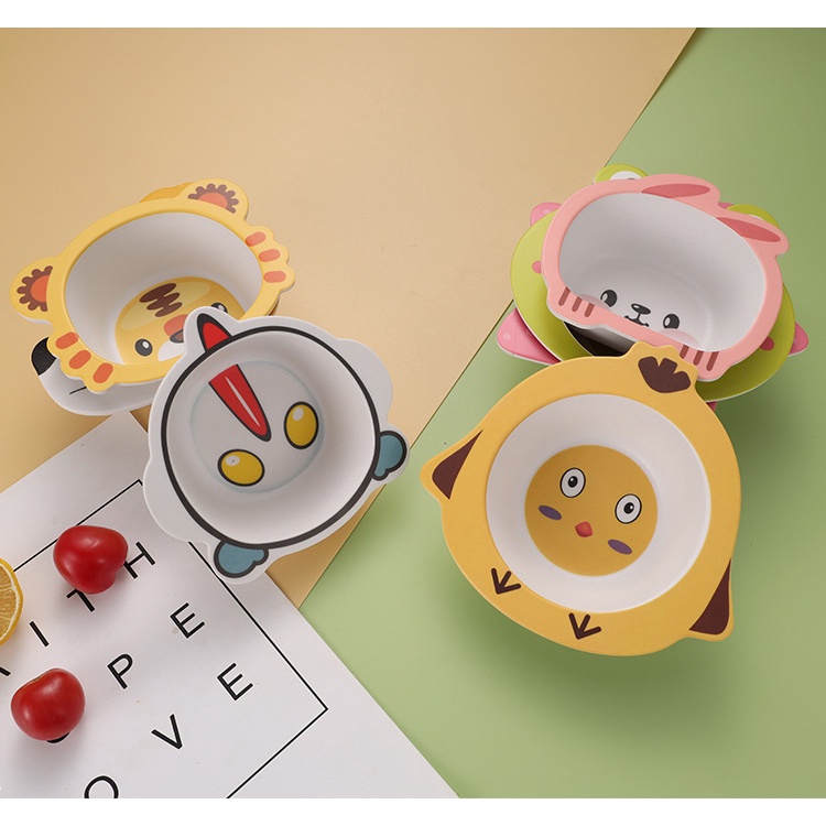 Tô Ăn Bằng Sợi Tre Thân Thiện Với Môi Trường Họa Tiết Hoạt Hình Cho Trẻ Mẫu Giáo