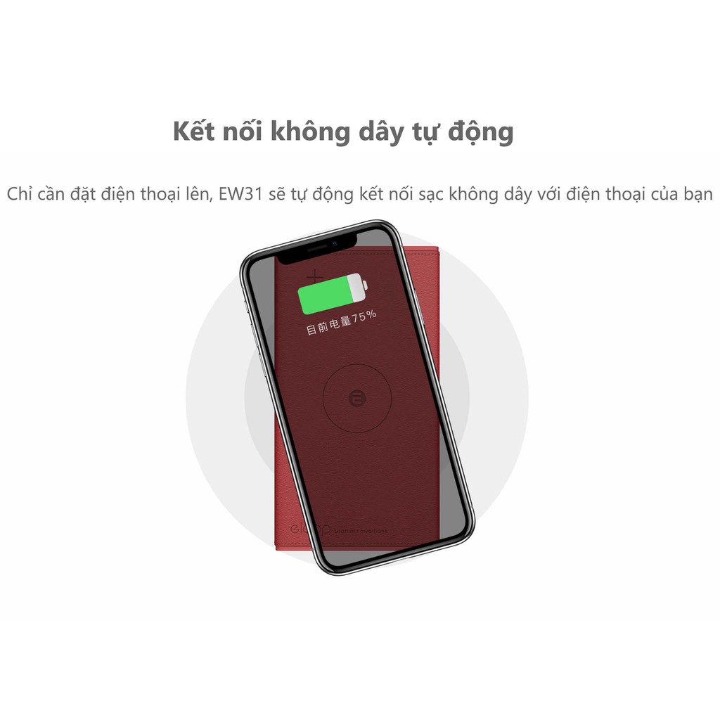 [Mã SKAMA06 giảm 8% đơn 250k]Pin Sạc Dự Phòng Không Dây Eloop EW31 10.000mAh - Hãng Phân Phối Chính Thức