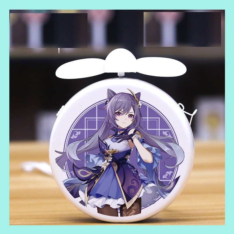 Quạt usb in hình nhân vật Genshin impact Klee Keqing Zhongli