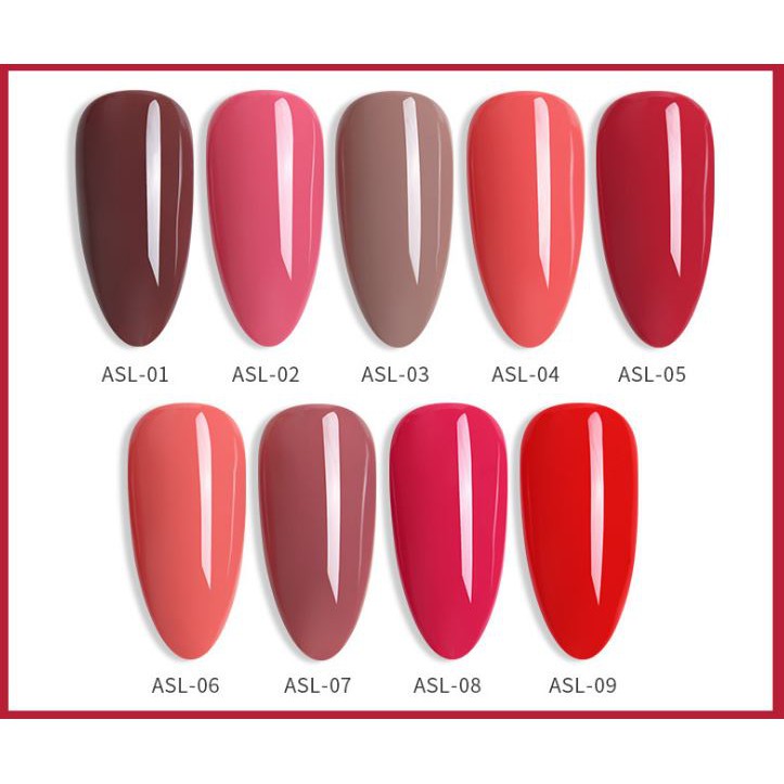 Sơn gel AS mẫu chai đỏ nhọn mã ASL 9 chai 15ml siêu HOT siêu xịn