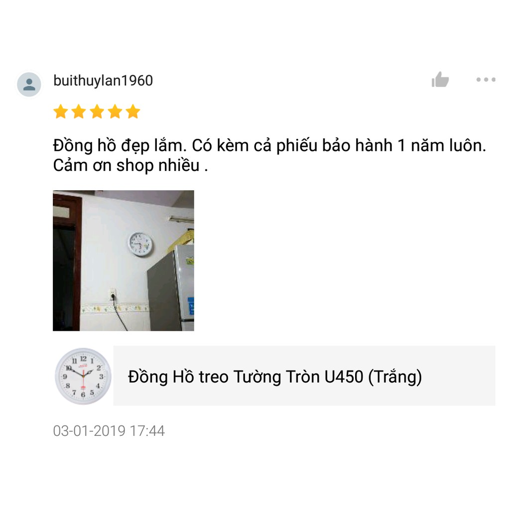 Đồng Hồ 30cm treo Tường KIM TRÔI Cao Cấp Tròn máy treo tường trang trí phòng khách (Đủ Màu) U450