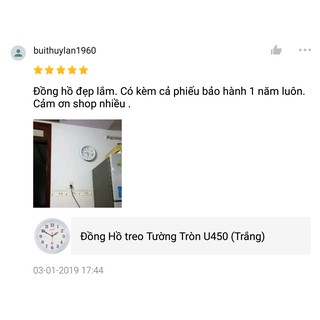 Đồng Hồ Kim Trôi Thạch Anh Cao Cấp Tròn Trang Trí Chụp Ảnh (Nâu Gỗ) U450