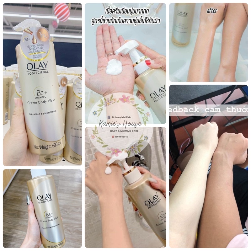 Sữa Tắm Olay Retinol Vitamin B3 + C Giúp Làm Trắng Sáng, Đều Màu Da