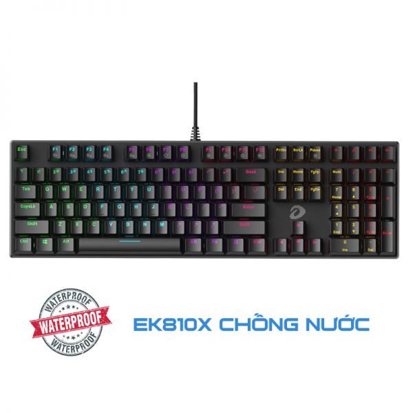 Bàn phím quang cơ Gaming DAREU EK810X (WATERPROOF, Optical switch, MULTI LED)