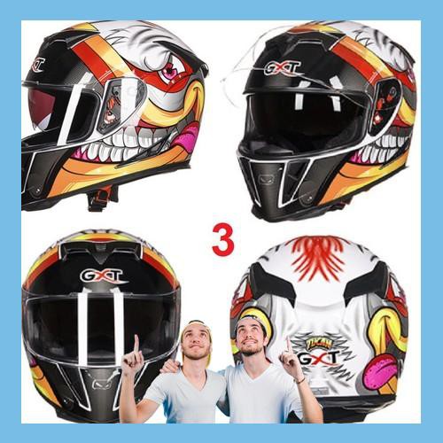 [mũ bảo hiểm fullface] [mũ bảo hiểm fullface] Mũ nón bảo hiểm GXT fullface full face màu trắng mặt quỷ