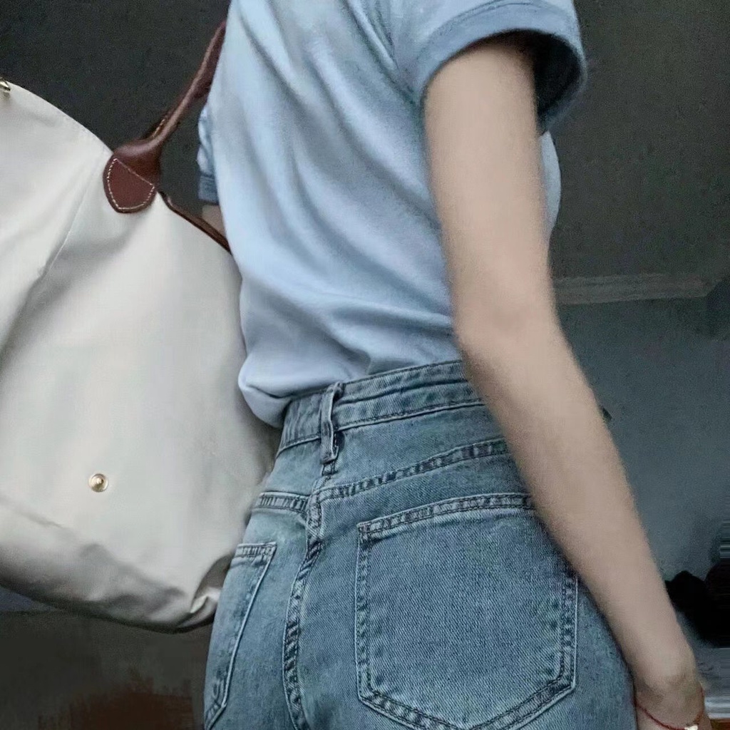 Áo thun cotton tay ngắn màu tương phản Thời trang nữ  tao bao